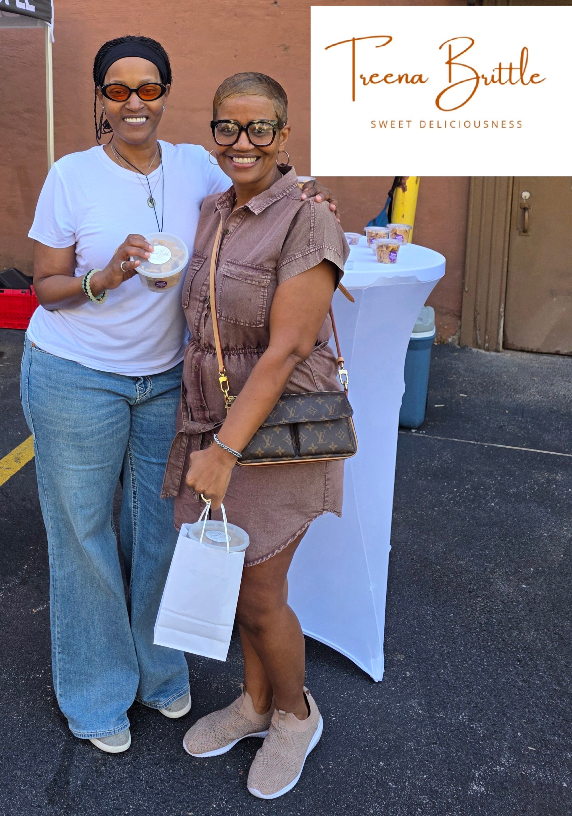 Treena Brittle fans holding products at an event